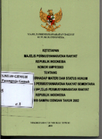 Image of Ketetapan MPR RI Nomor I/MPR/2003